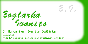 boglarka ivanits business card