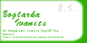 boglarka ivanits business card